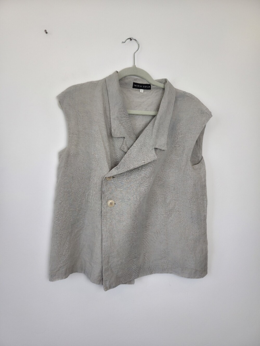 *Flawed* Shirin Guild 100% Linen Vest Layering Piece Lagenlook Natural Medium